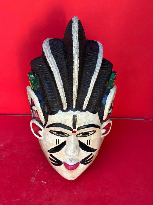 Vintage Igala Obele Masquerade Face Mask Carved Wood Nigeria Egu Festival
