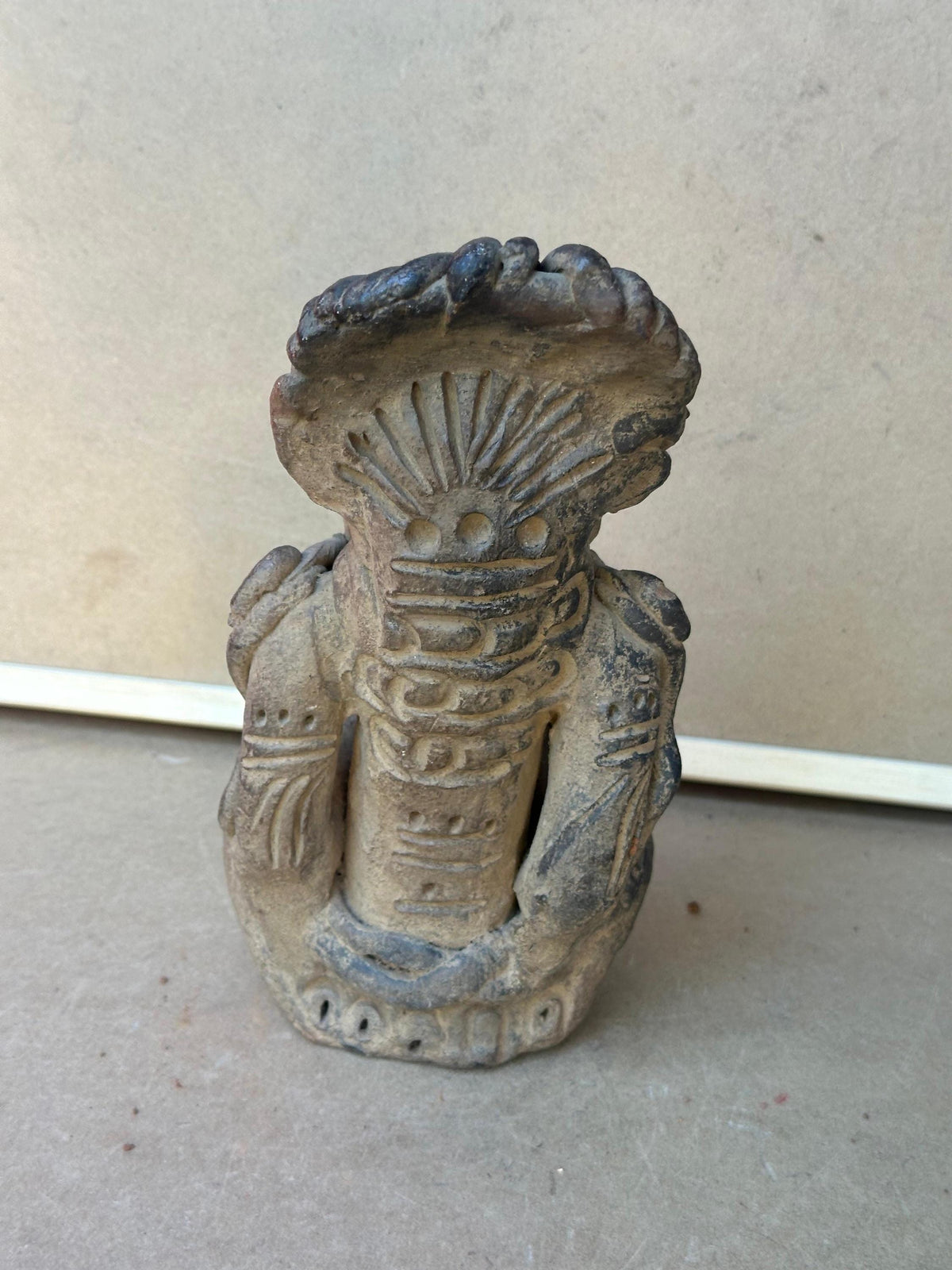 Exquisite Mesoamerican-Style Terracotta Ceremonial Figure 9"