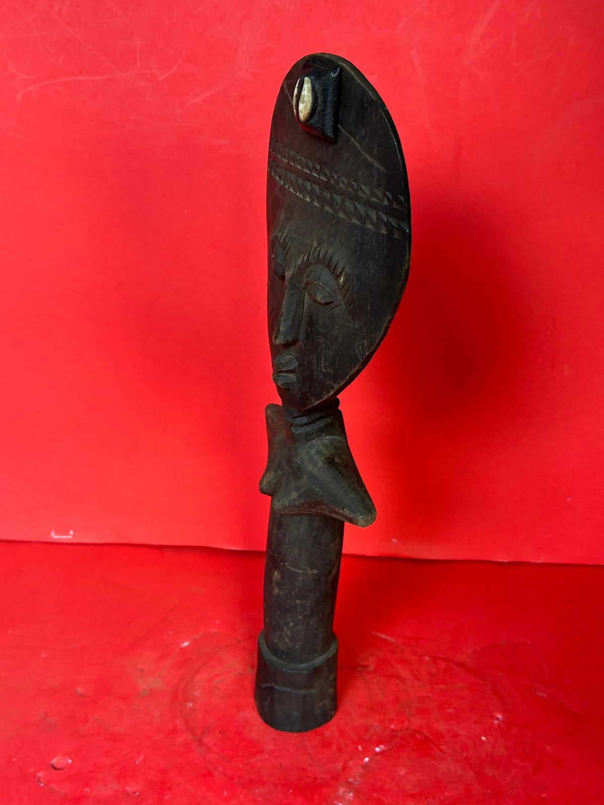 Vintage Ashanti Akuaba Fertility Doll Carved Wood Ghana African Tribal Art 14"