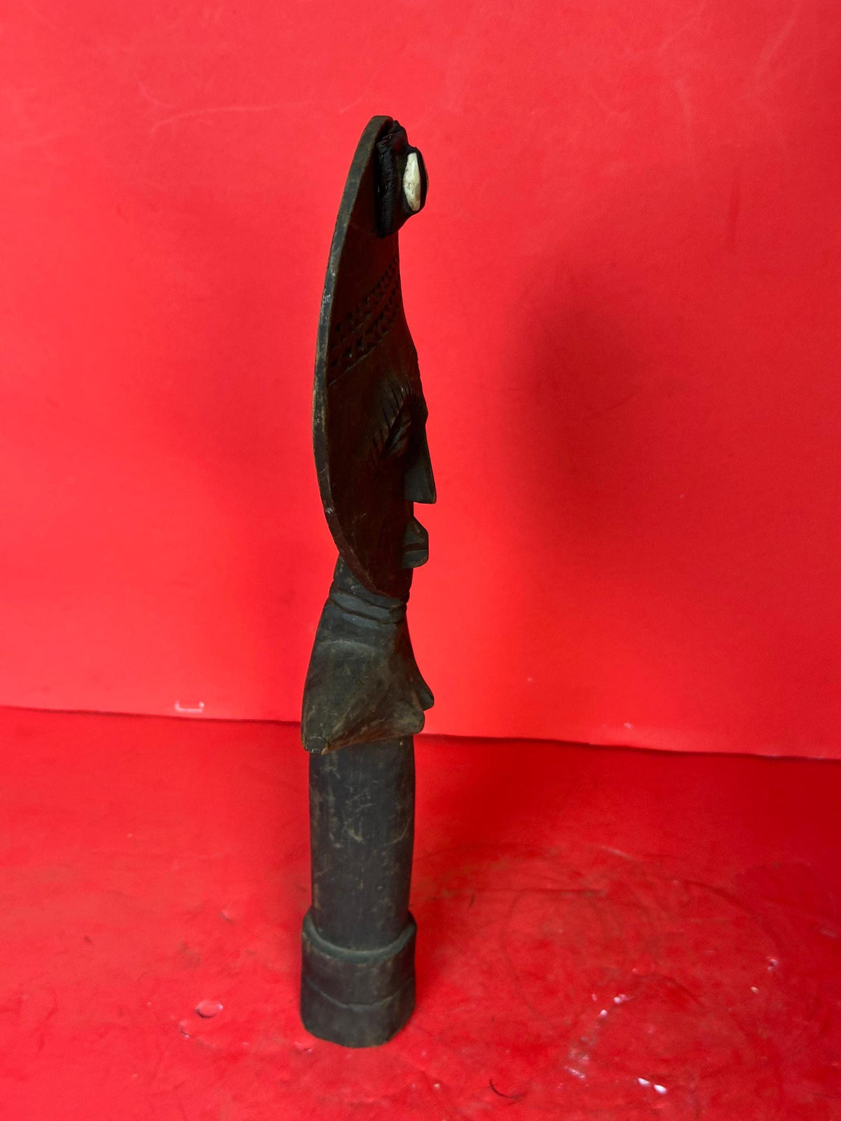 Vintage Ashanti Akuaba Fertility Doll Carved Wood Ghana African Tribal Art 14"