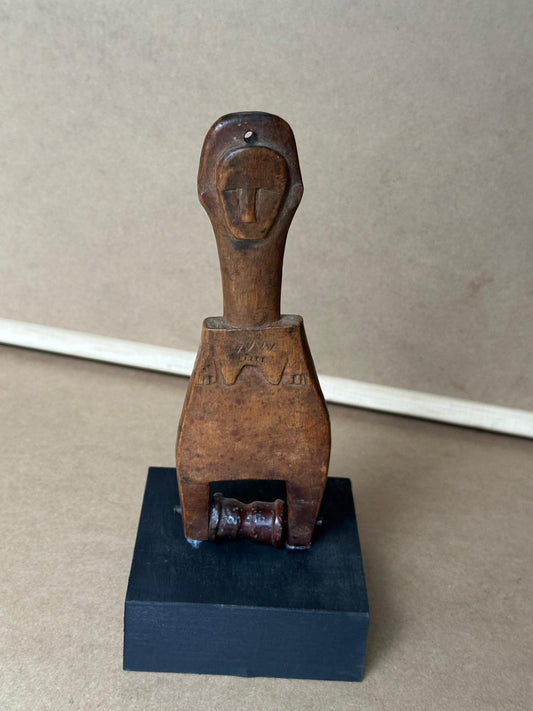Vintage Baule Loom Pulley with Figurative Head (Gongoli) - Côte d'Ivoire | African Tribal Art Decor
