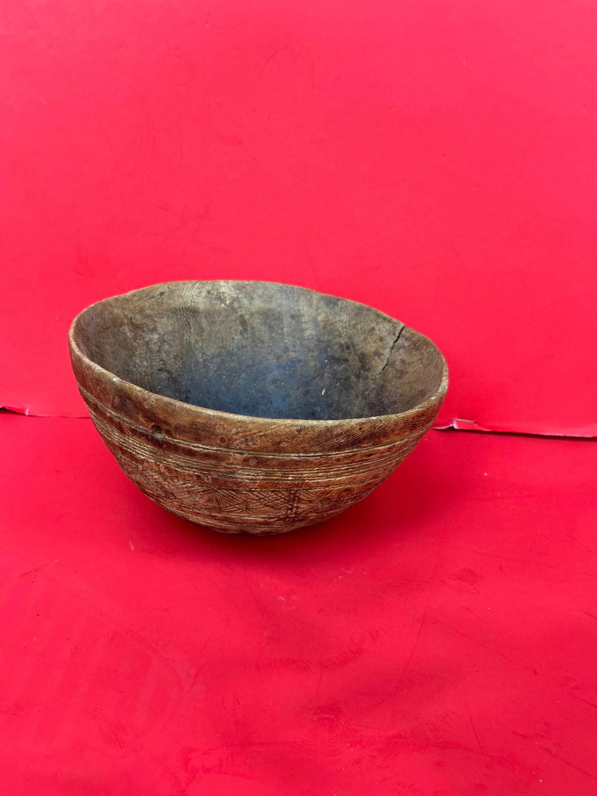 Vintage Fulani Milk Bowl (Tummude) - Spotted Patina (7" Diameter) | African Tribal Art Decor