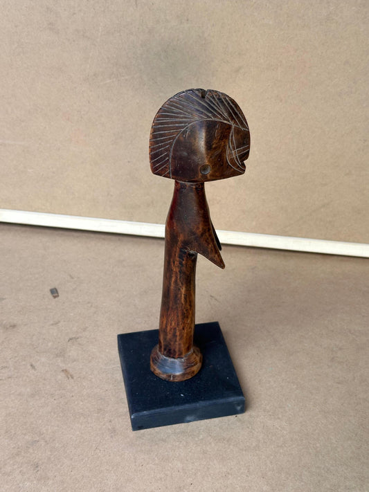Vintage Mossi Biiga Fertility Doll Carved Wood Burkina Faso Tribal Art 9"