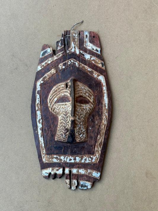 Vintage Songye Painted Ceremonial Shield Plaque Fragment DR Congo African Art