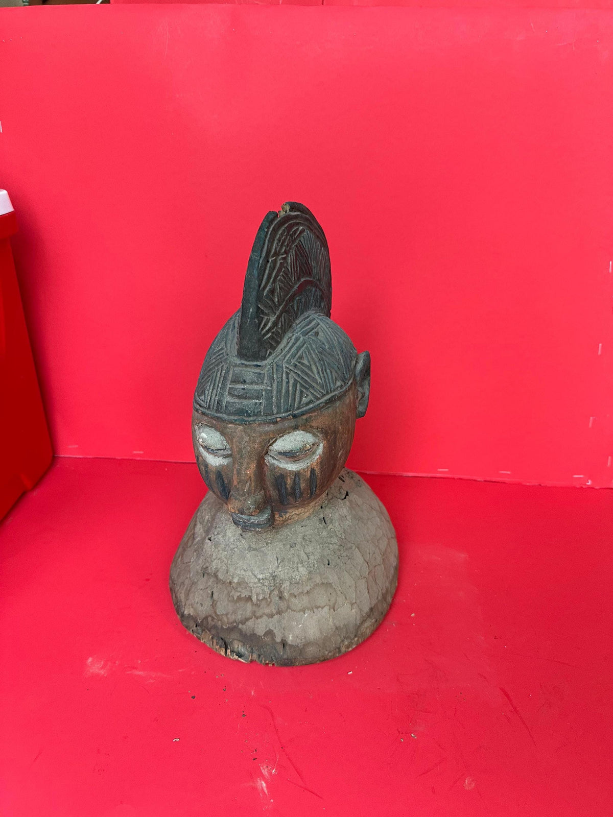 Vintage Yoruba Gelede Masquerade Head Crest - Elaborate Coiffure (12.5")