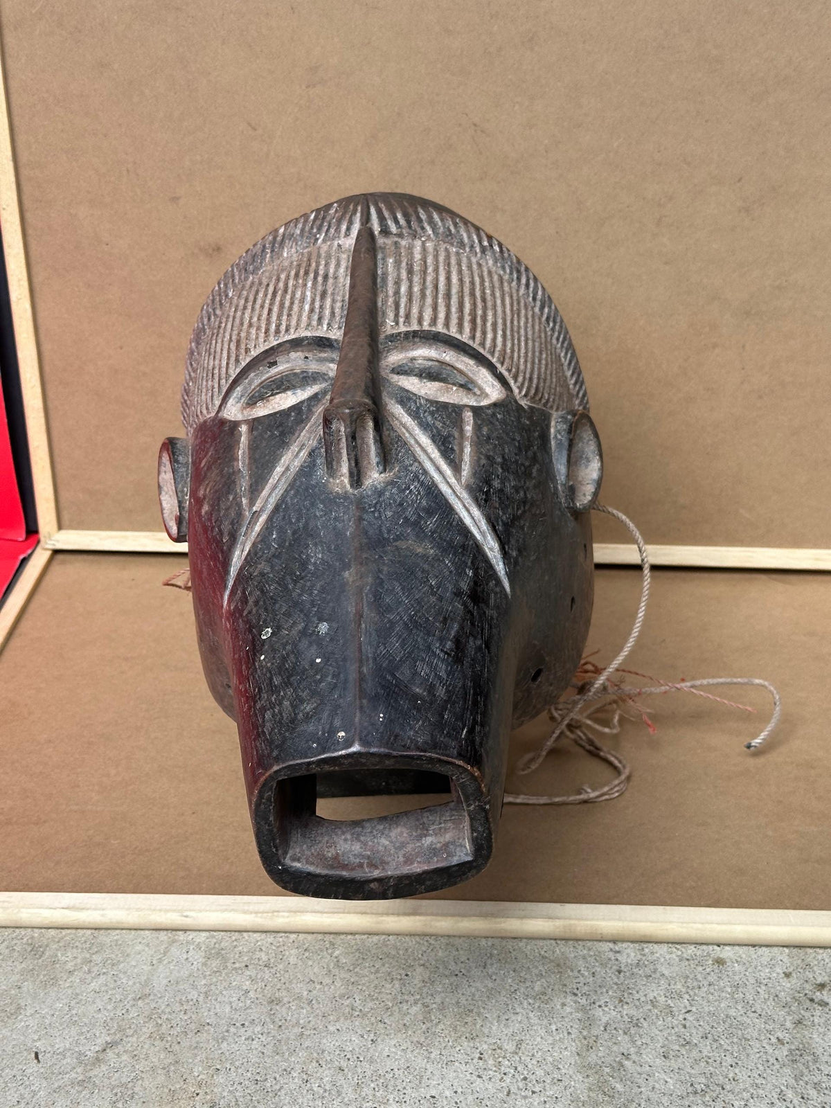 Vintage Igala Ancestor Mask Danced Carved Wood Nigeria African Tribal Art