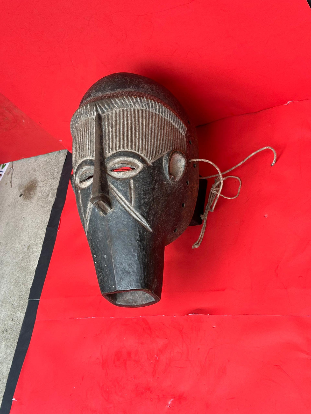 Vintage Igala Ancestor Mask Danced Carved Wood Nigeria African Tribal Art
