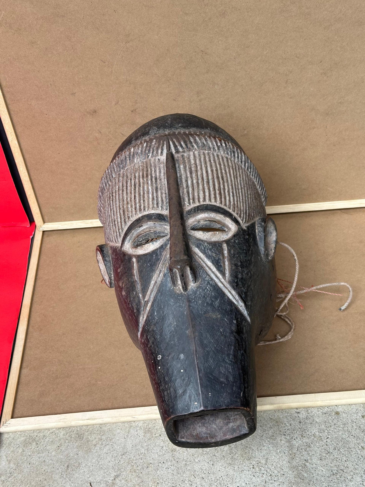 Vintage Igala Ancestor Mask Danced Carved Wood Nigeria African Tribal Art