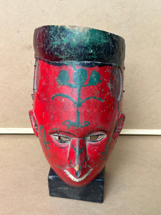 Vintage Ibibio Annang Masquerade Mask Carved Wood Nigeria African Tribal Art