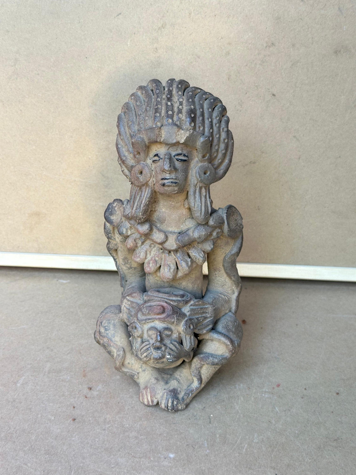 Exquisite Mesoamerican-Style Terracotta Ceremonial Figure 9"