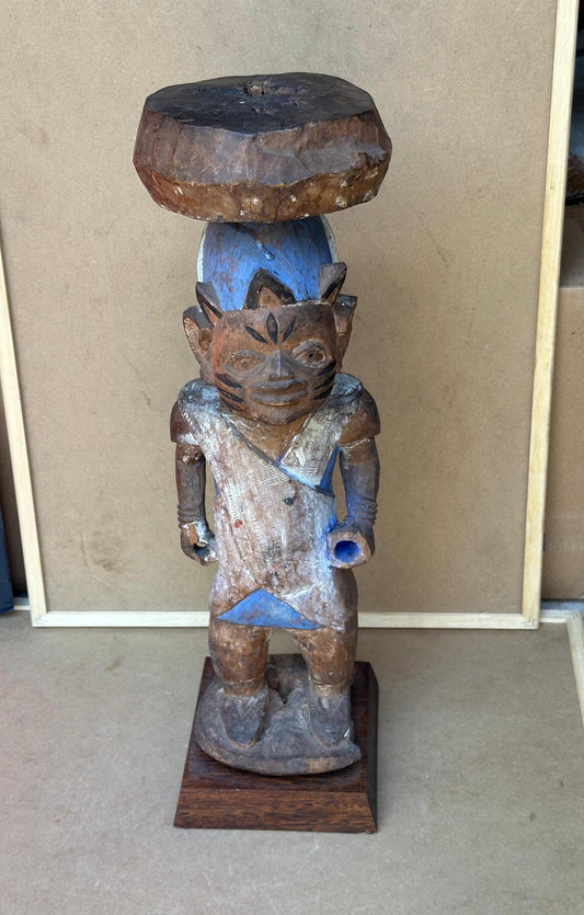 Vintage Yoruba Ogun Warrior Shrine Figure, Tribal Art 18" | African Tribal Art Decor