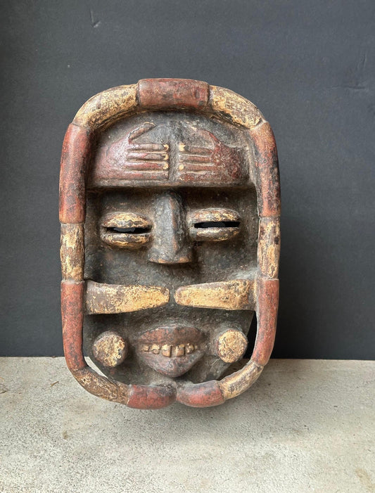 Vintage Dan Bete Mask Carved Wood Justice Spirit Ivory Coast Liberia 12"