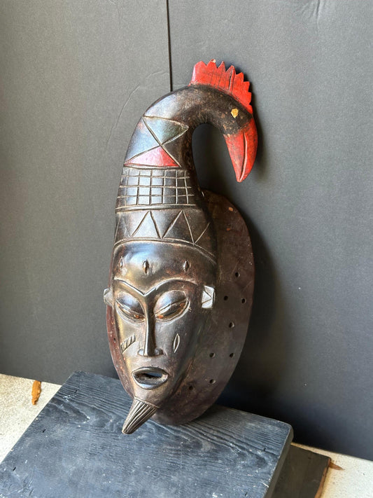 Vintage Baule Mask with Bird Crest (Goli/Kple Kple Style) | 18