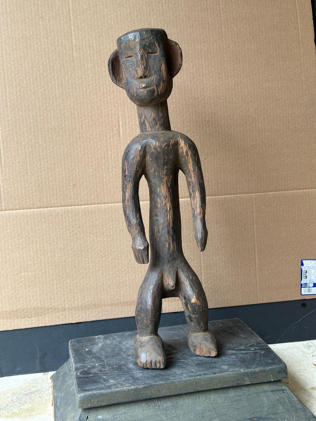 Vintage Montol Figure - 20.5" Nigerian Tribal Art Sculpture | African Tribal Art Decor