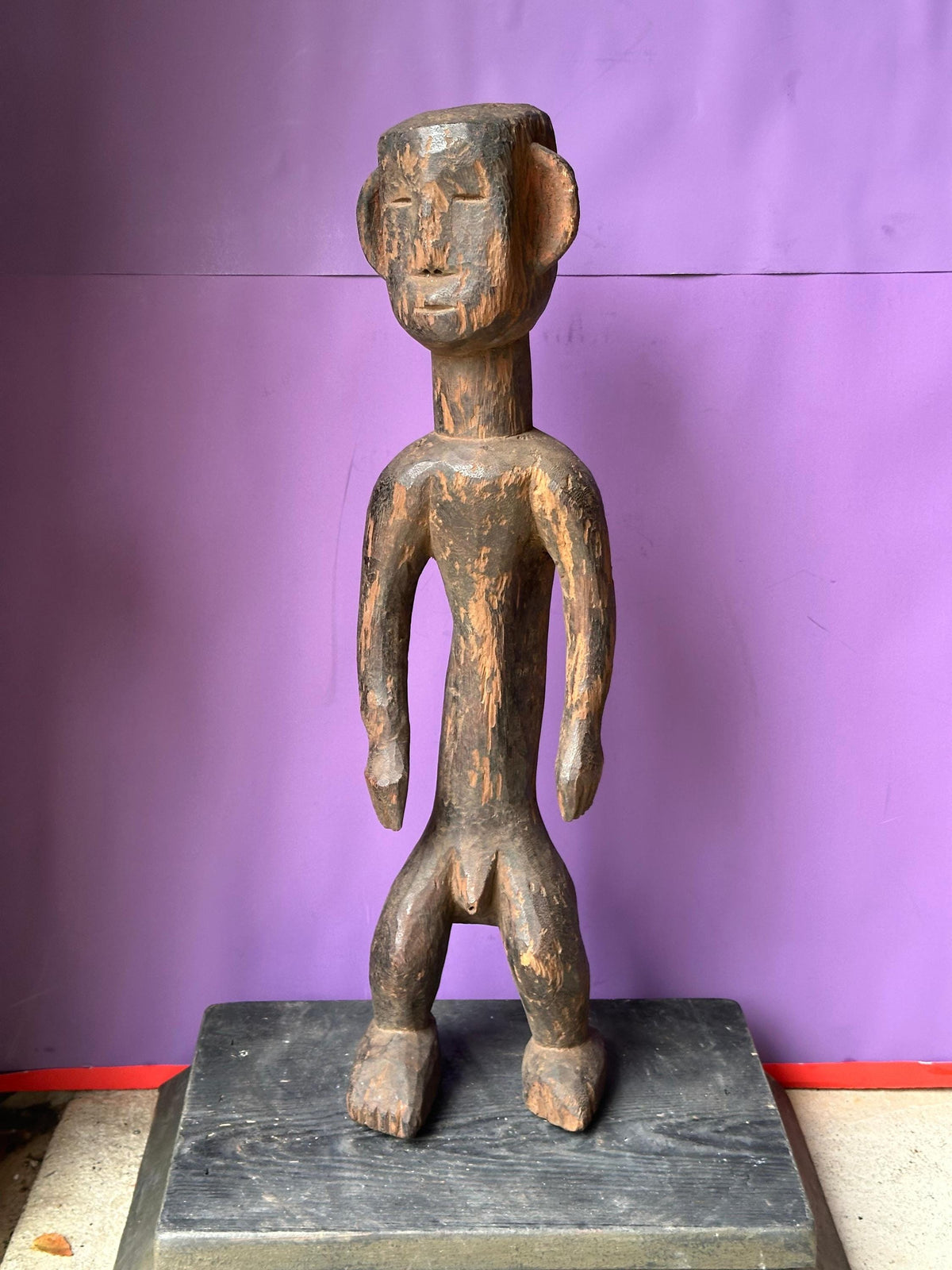 Vintage Montol Figure - 20.5" Nigerian Tribal Art Sculpture | African Tribal Art Decor