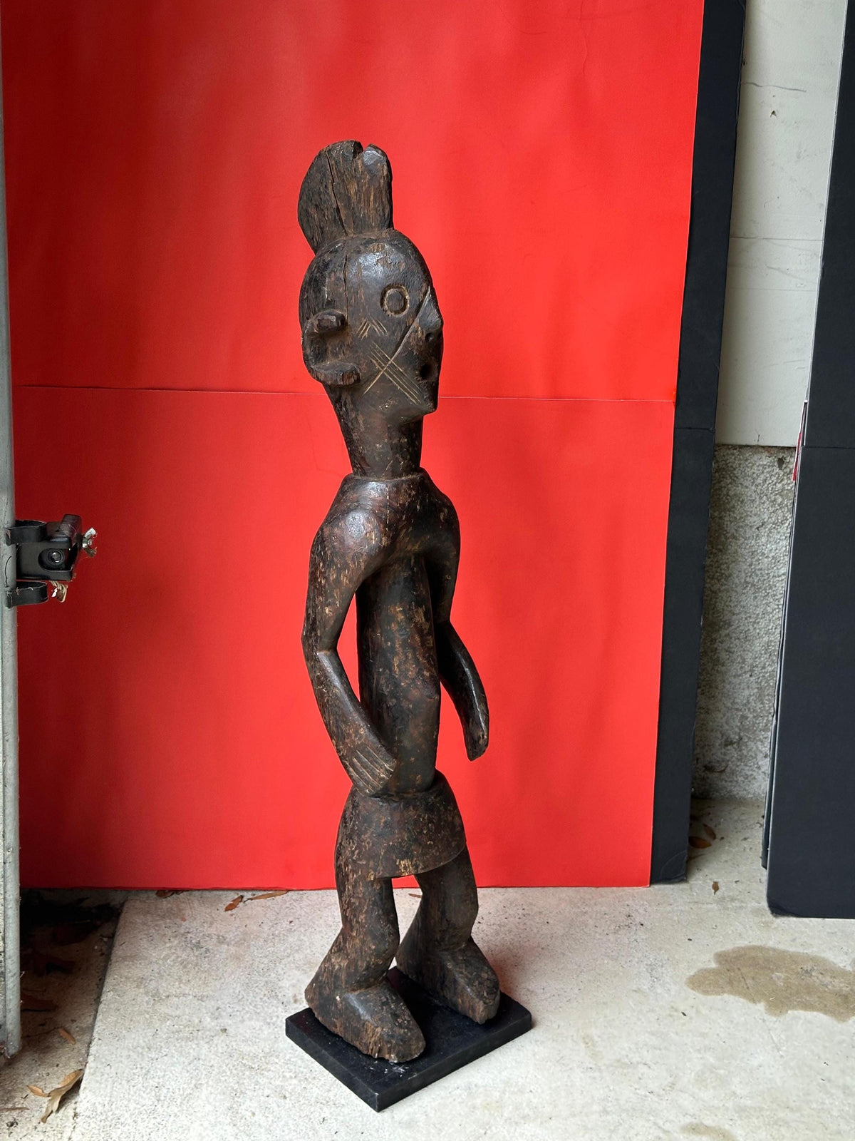 Vintage Mumuye Figure Carved Wood Nigeria African Tribal Art Sculpture 31"