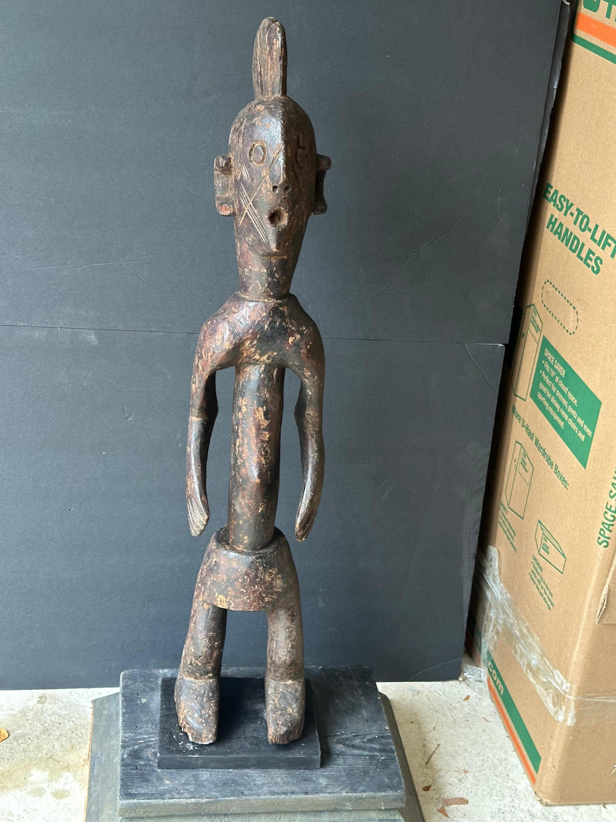 Vintage Mumuye Figure Carved Wood Nigeria African Tribal Art Sculpture 31"