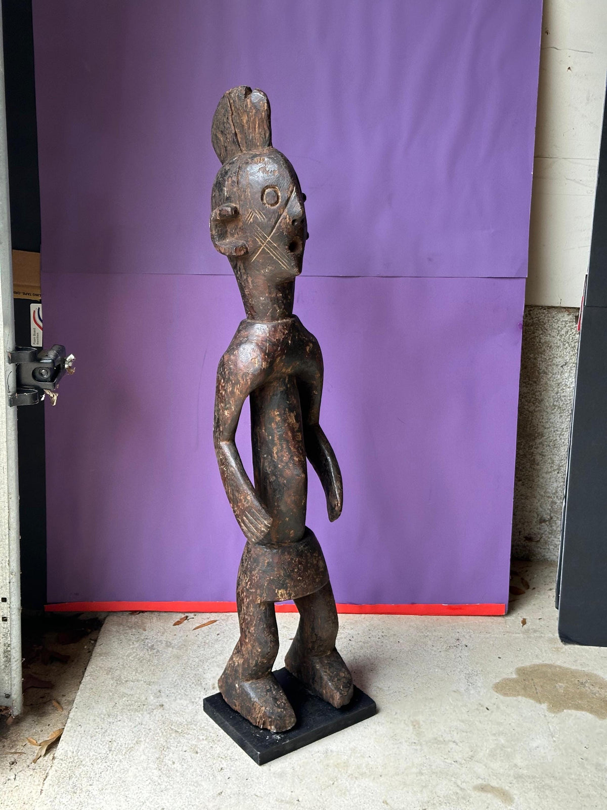 Vintage Mumuye Figure Carved Wood Nigeria African Tribal Art Sculpture 31"