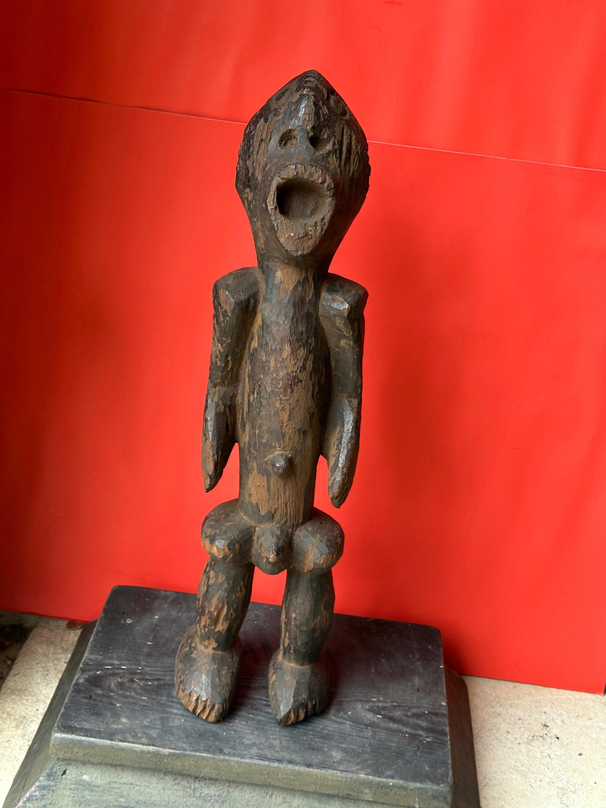 Expressive Vintage Kaka Altar Figure - Cameroon / Nigeria Border 20" | African Tribal Art Decor