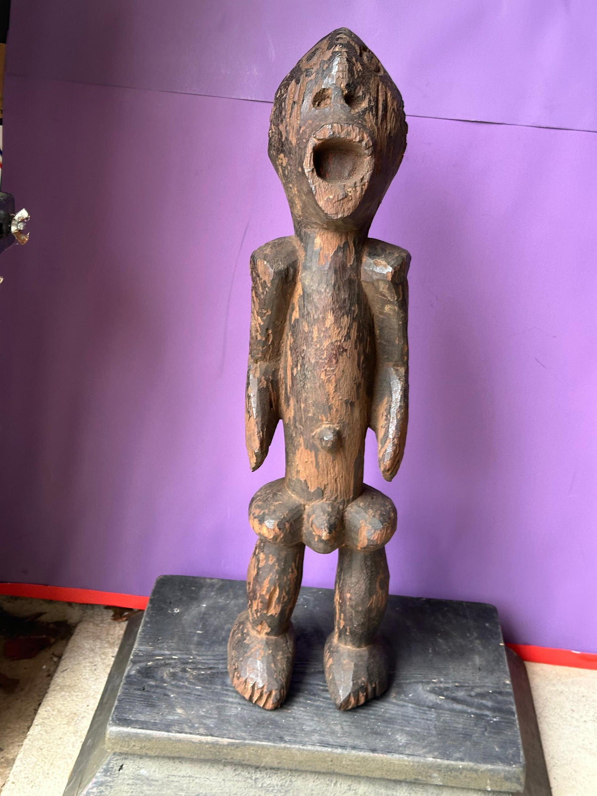 Expressive Vintage Kaka Altar Figure - Cameroon / Nigeria Border 20" | African Tribal Art Decor