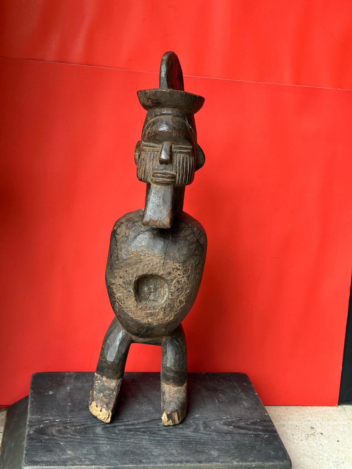 Vintage Teke Power Figure (Nkiba) - Ritual Statue from Congo - African Tribal Art 18.5"