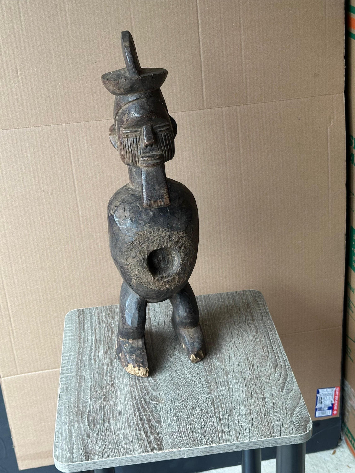 Vintage Teke Power Figure (Nkiba) - Ritual Statue from Congo - African Tribal Art 18.5"