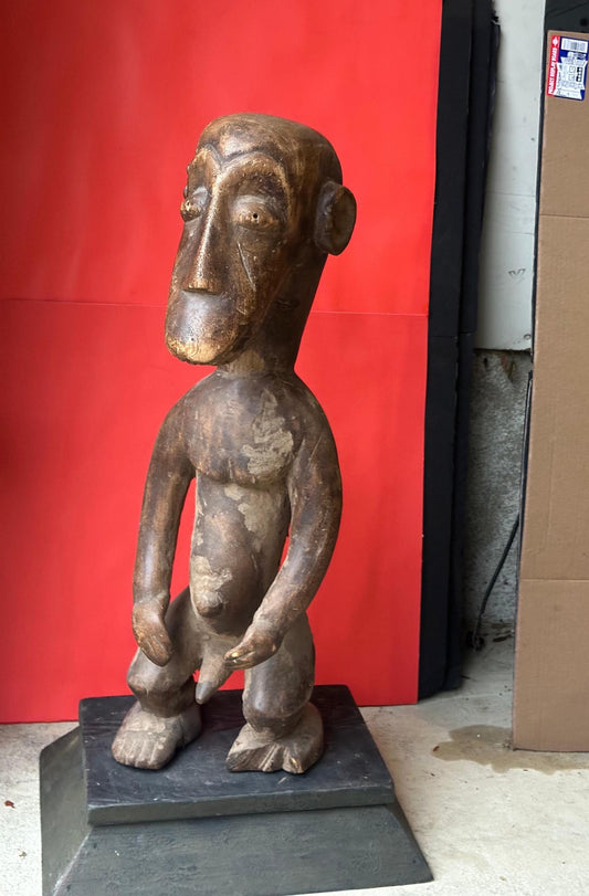 Vintage Tiv Male Shrine Figure – Monumental Standing Ancestor Nigeria 27"