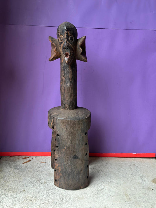 Vintage Mumuye Sukwava Yoke Mask Crest Carved Wood Nigeria African Art 21"