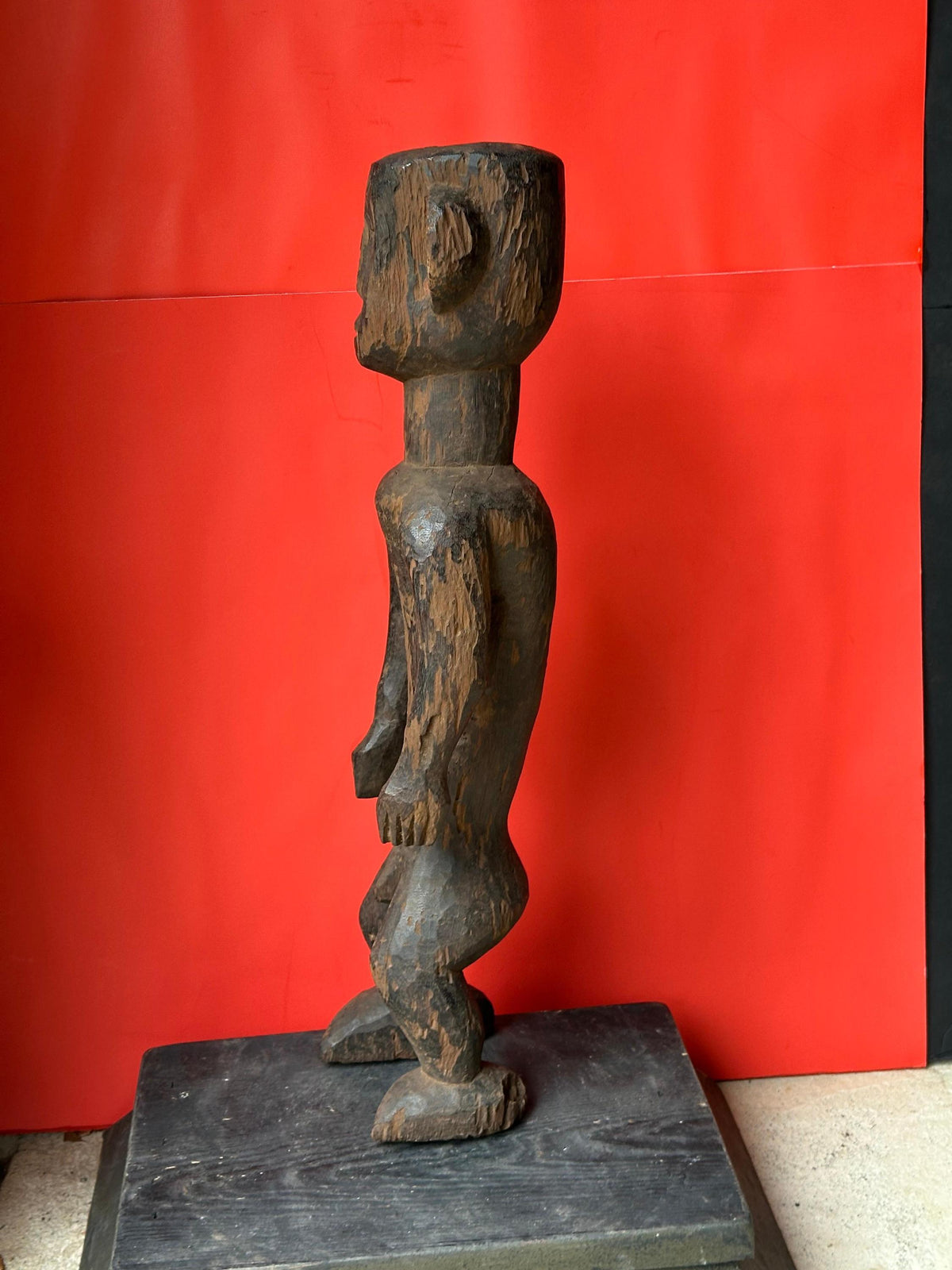 Vintage Montol Figure - 20.5" Nigerian Tribal Art Sculpture | African Tribal Art Decor