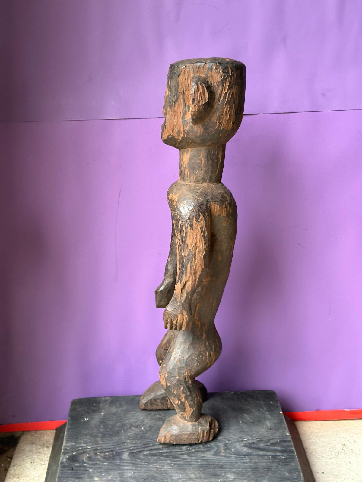 Vintage Montol Figure - 20.5" Nigerian Tribal Art Sculpture | African Tribal Art Decor