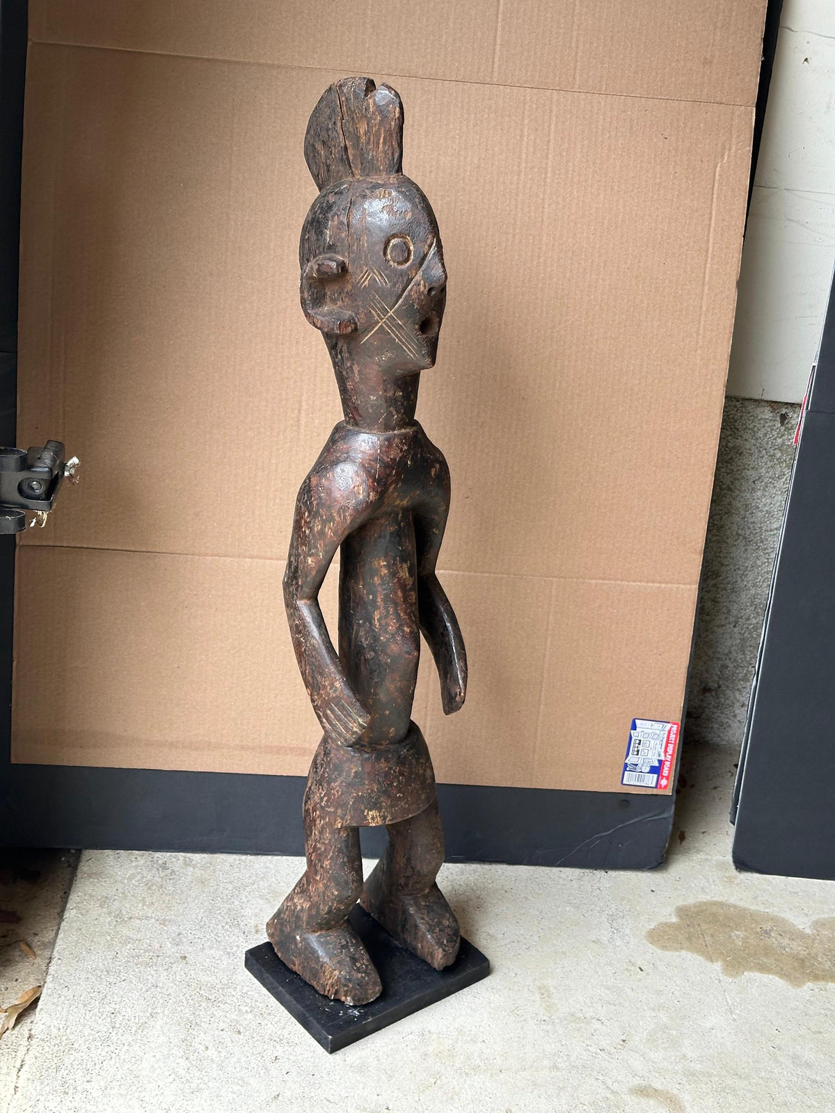 Vintage Mumuye Figure Carved Wood Nigeria African Tribal Art Sculpture 31"