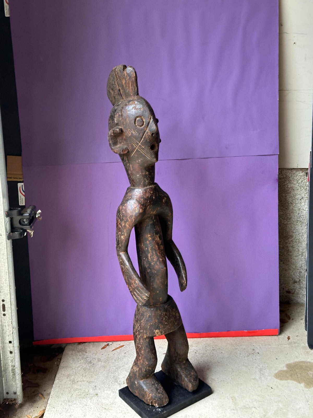 Vintage Mumuye Figure Carved Wood Nigeria African Tribal Art Sculpture 31"