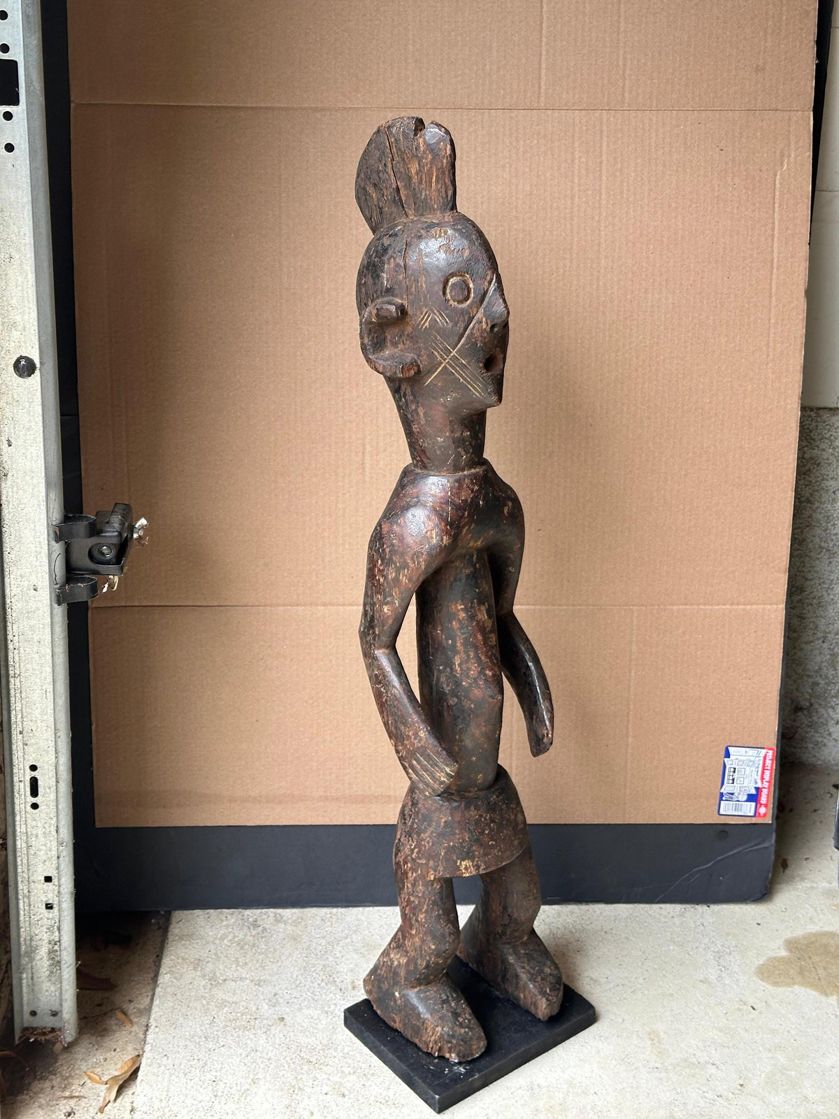 Vintage Mumuye Figure Carved Wood Nigeria African Tribal Art Sculpture 31"