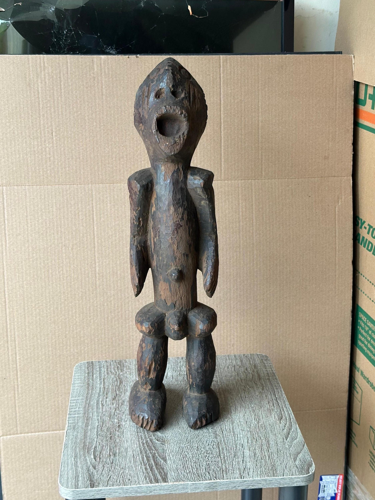 Expressive Vintage Kaka Altar Figure - Cameroon / Nigeria Border 20" | African Tribal Art Decor