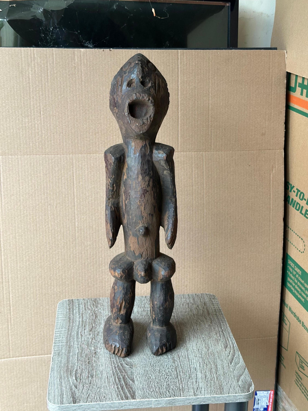 Expressive Vintage Kaka Altar Figure - Cameroon / Nigeria Border 20" | African Tribal Art Decor