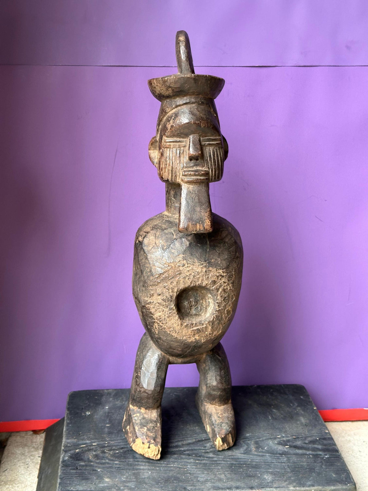 Vintage Teke Power Figure (Nkiba) - Ritual Statue from Congo - African Tribal Art 18.5"