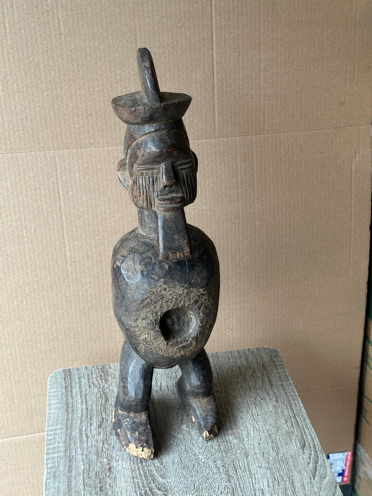 Vintage Teke Power Figure (Nkiba) - Ritual Statue from Congo - African Tribal Art 18.5"