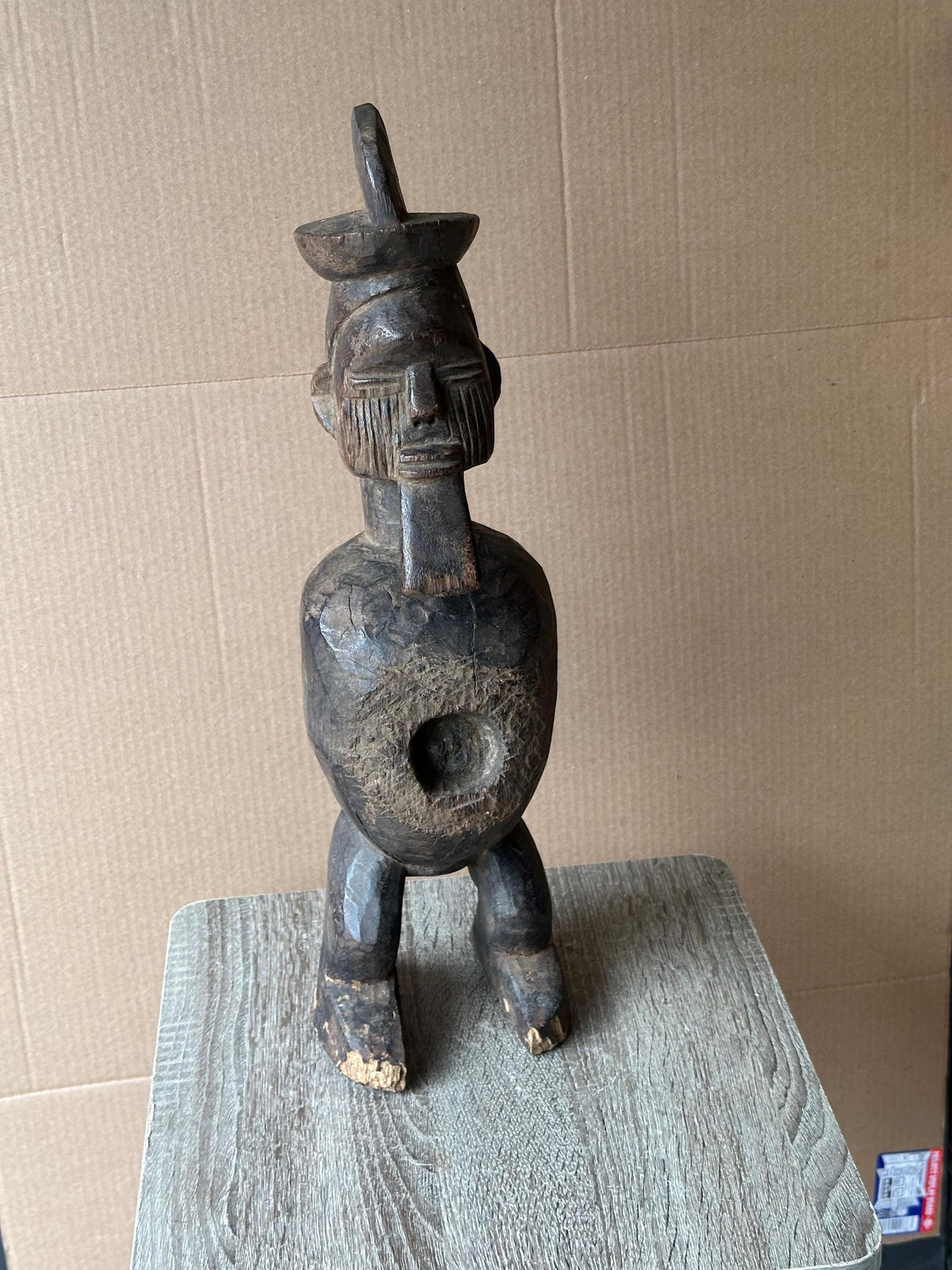 Vintage Teke Power Figure (Nkiba) - Ritual Statue from Congo - African Tribal Art 18.5"