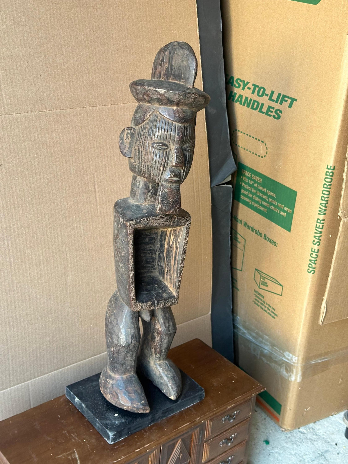 Vintage Teke Power Figure Nkiba Carved Wood Congo African Tribal Art Statue
