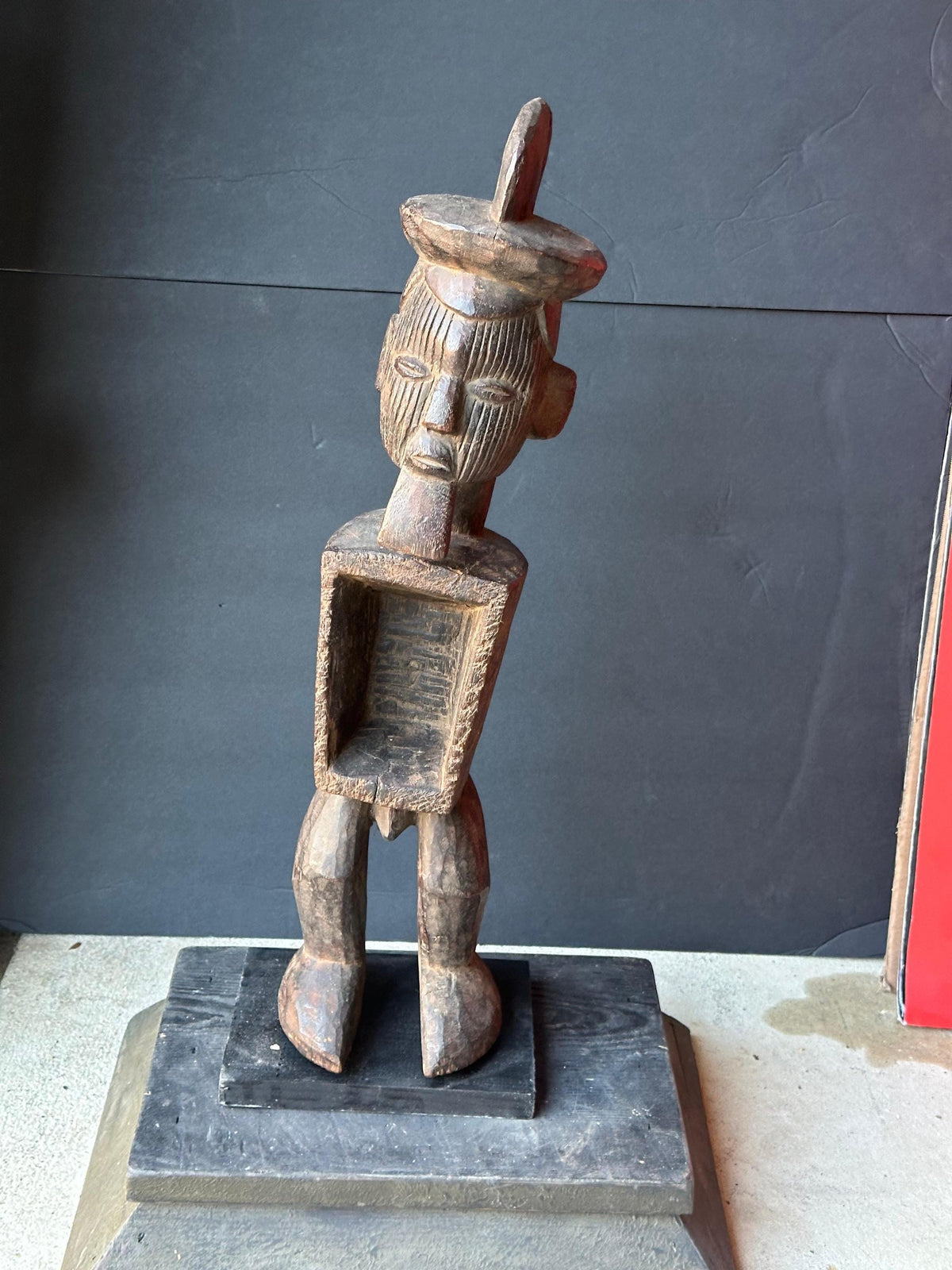 Vintage Teke Power Figure Nkiba Carved Wood Congo African Tribal Art Statue