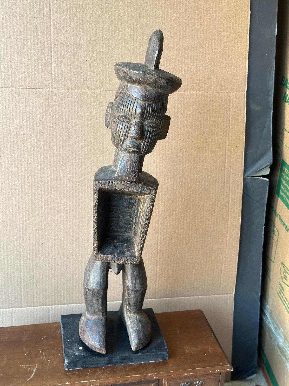 Vintage Teke Power Figure Nkiba Carved Wood Congo African Tribal Art Statue