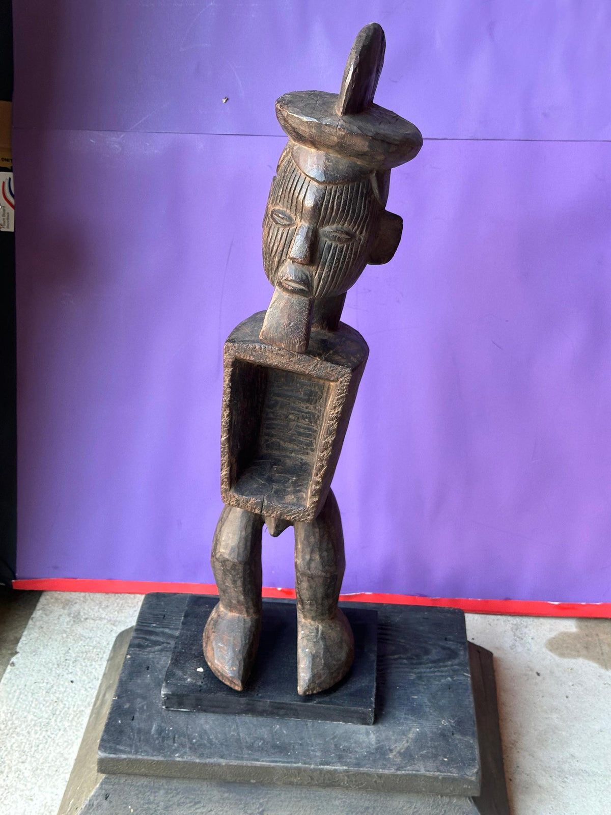 Vintage Teke Power Figure Nkiba Carved Wood Congo African Tribal Art Statue
