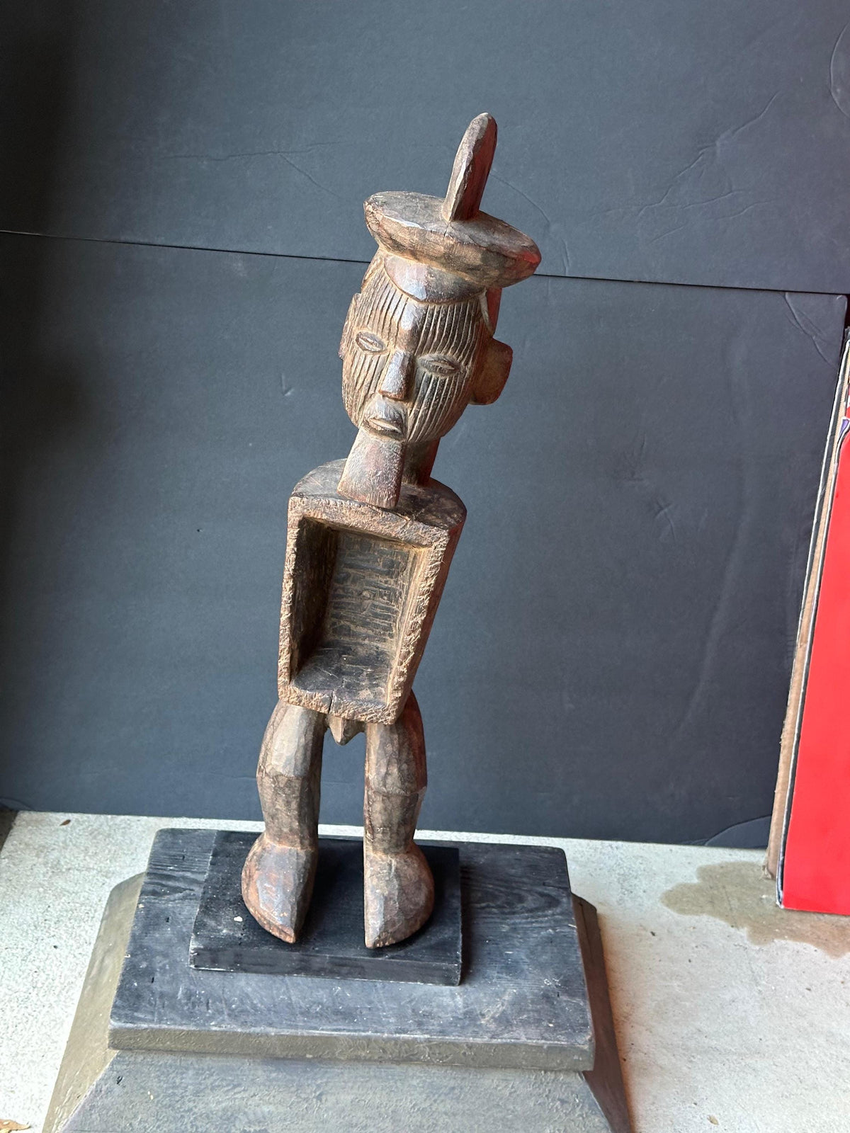 Vintage Teke Power Figure Nkiba Carved Wood Congo African Tribal Art Statue