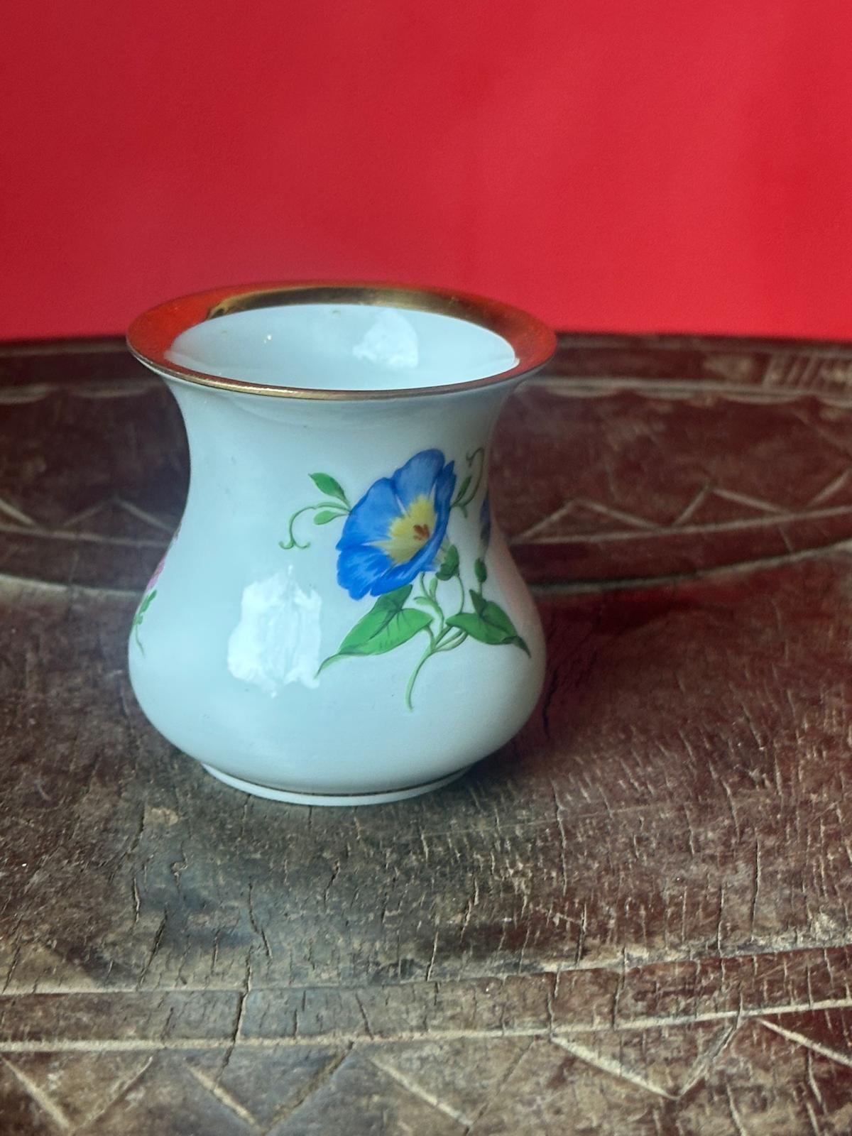 Antique German Porcelain Miniature Vase Crossed Swords Mark 2.3"