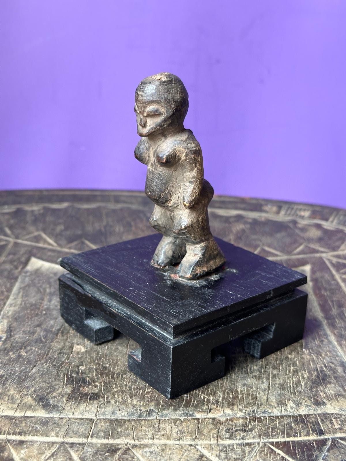 Vintage African Ngbandi / Ngbaka Figure – Encrusted Patina Congo 3"