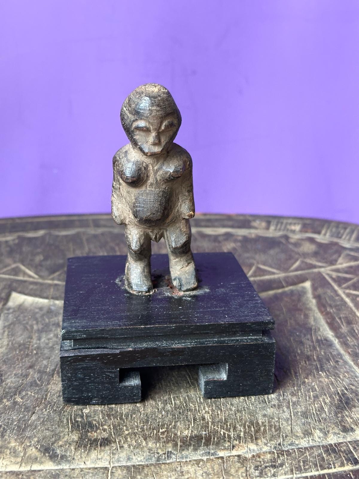 Vintage African Ngbandi / Ngbaka Figure – Encrusted Patina Congo 3"