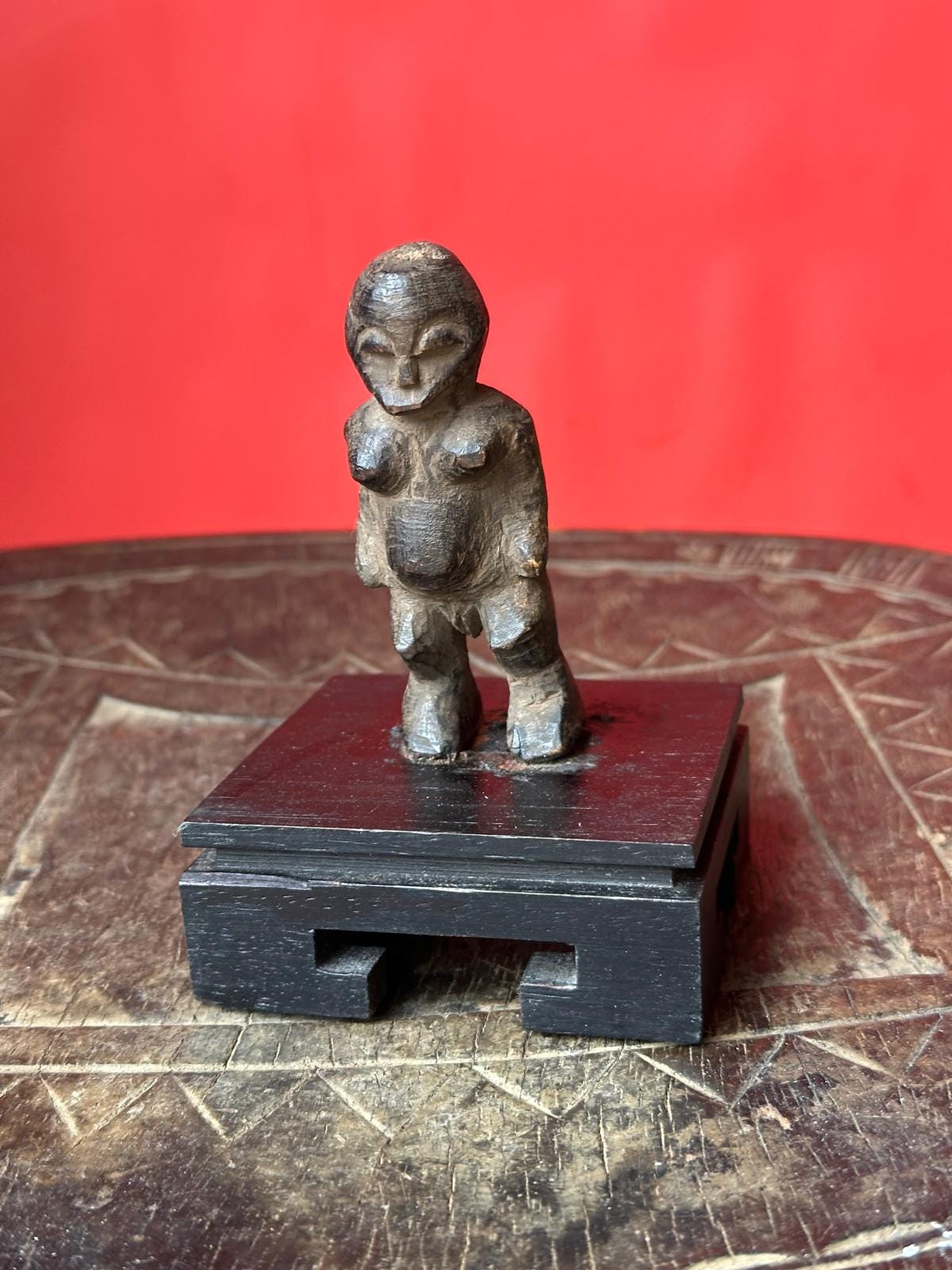 Vintage African Ngbandi / Ngbaka Figure – Encrusted Patina Congo 3"