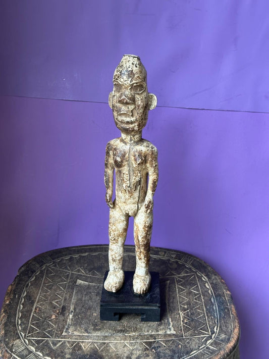 Vintage Ewe Lobi Standing Figure Shrine Patina Carved Wood Togo African 13"