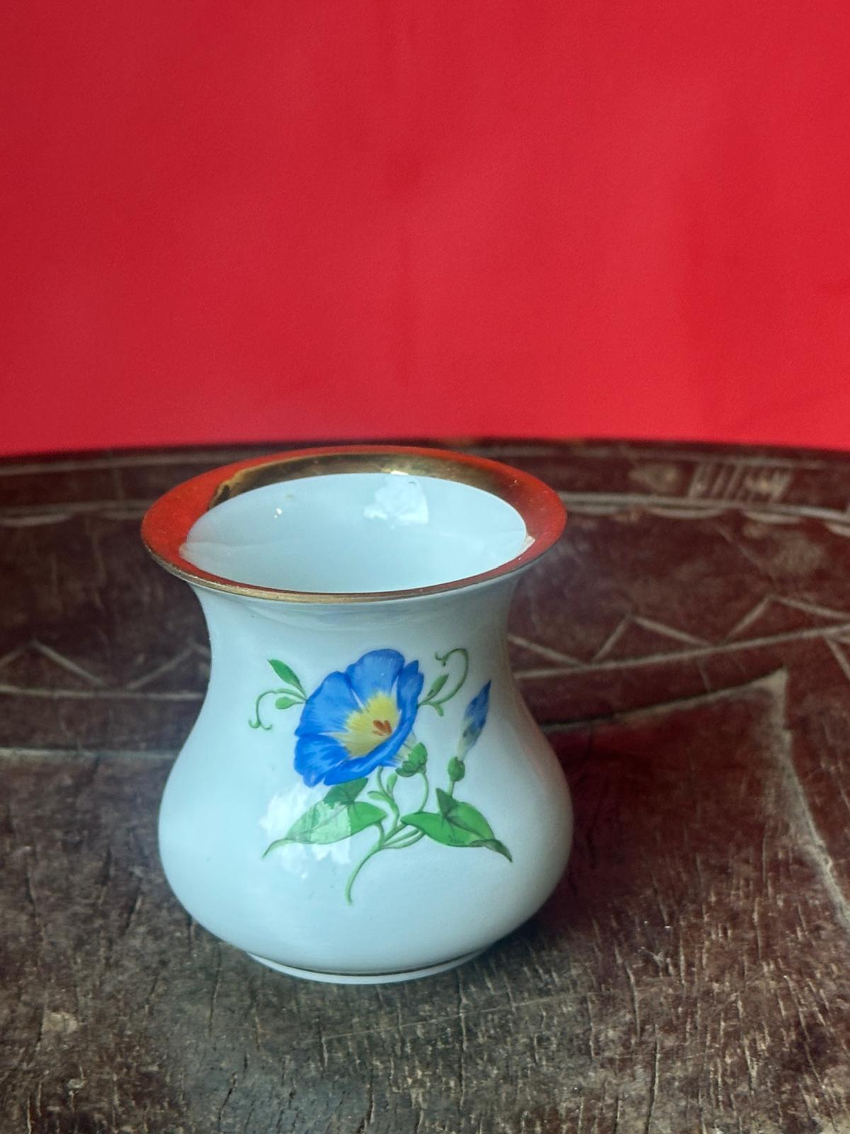 Antique German Porcelain Miniature Vase Crossed Swords Mark 2.3"