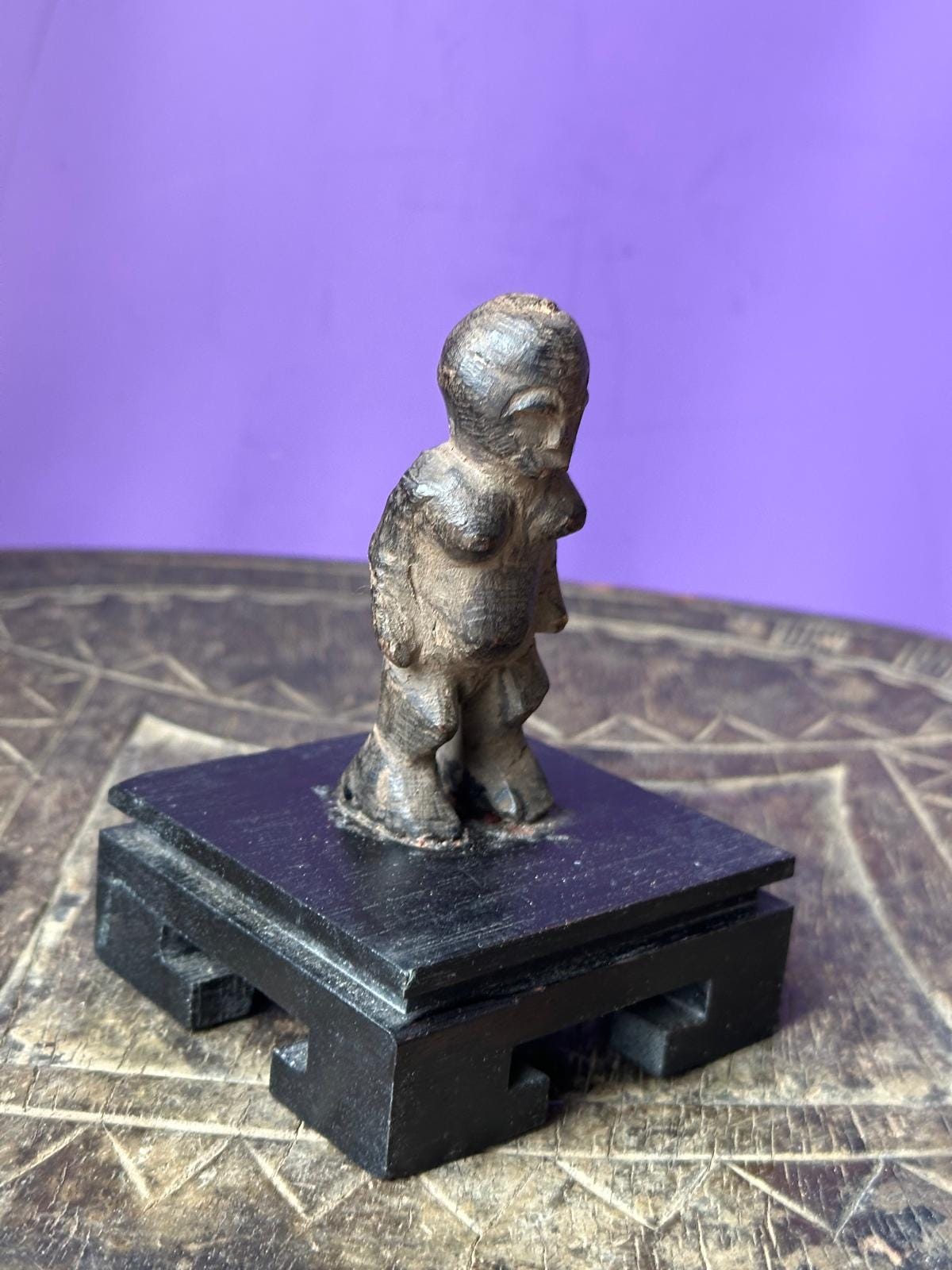 Vintage African Ngbandi / Ngbaka Figure – Encrusted Patina Congo 3"